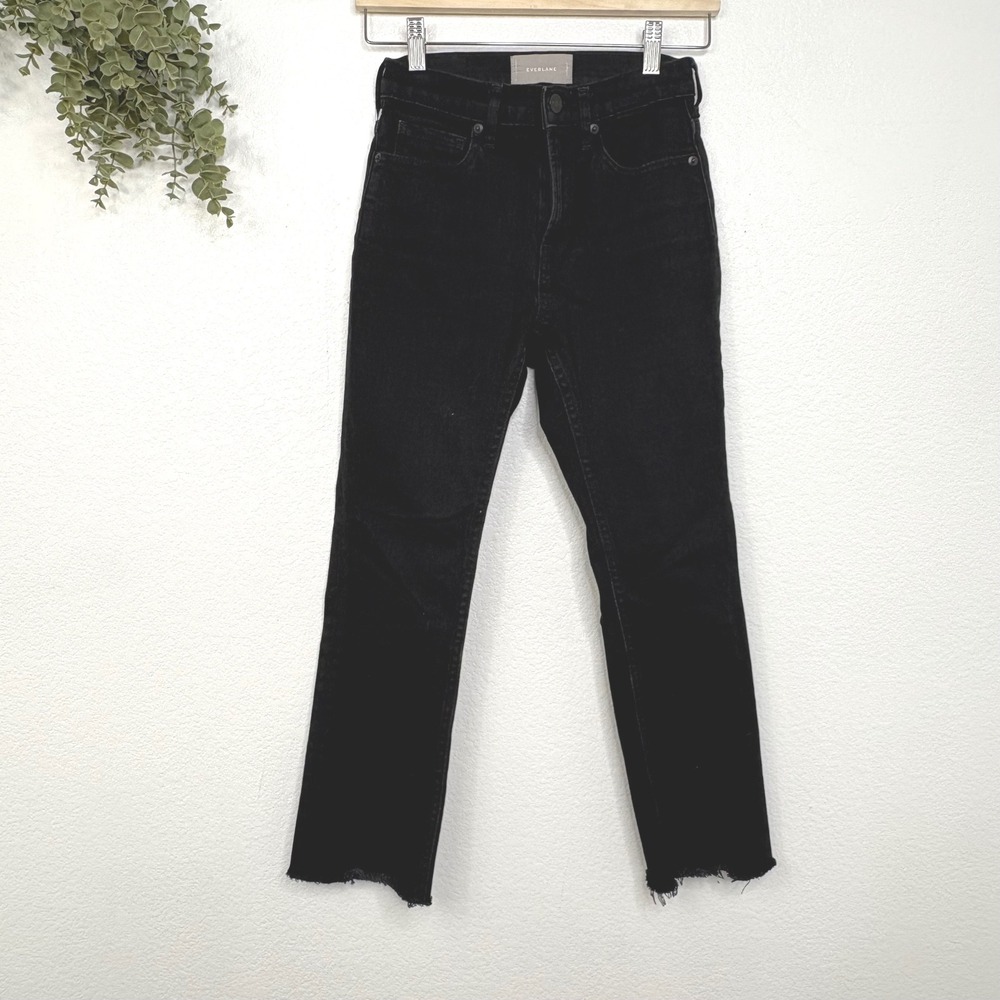 EVERLANE‎  Jeans Black Distressed Raw Hem Women's Size 24
